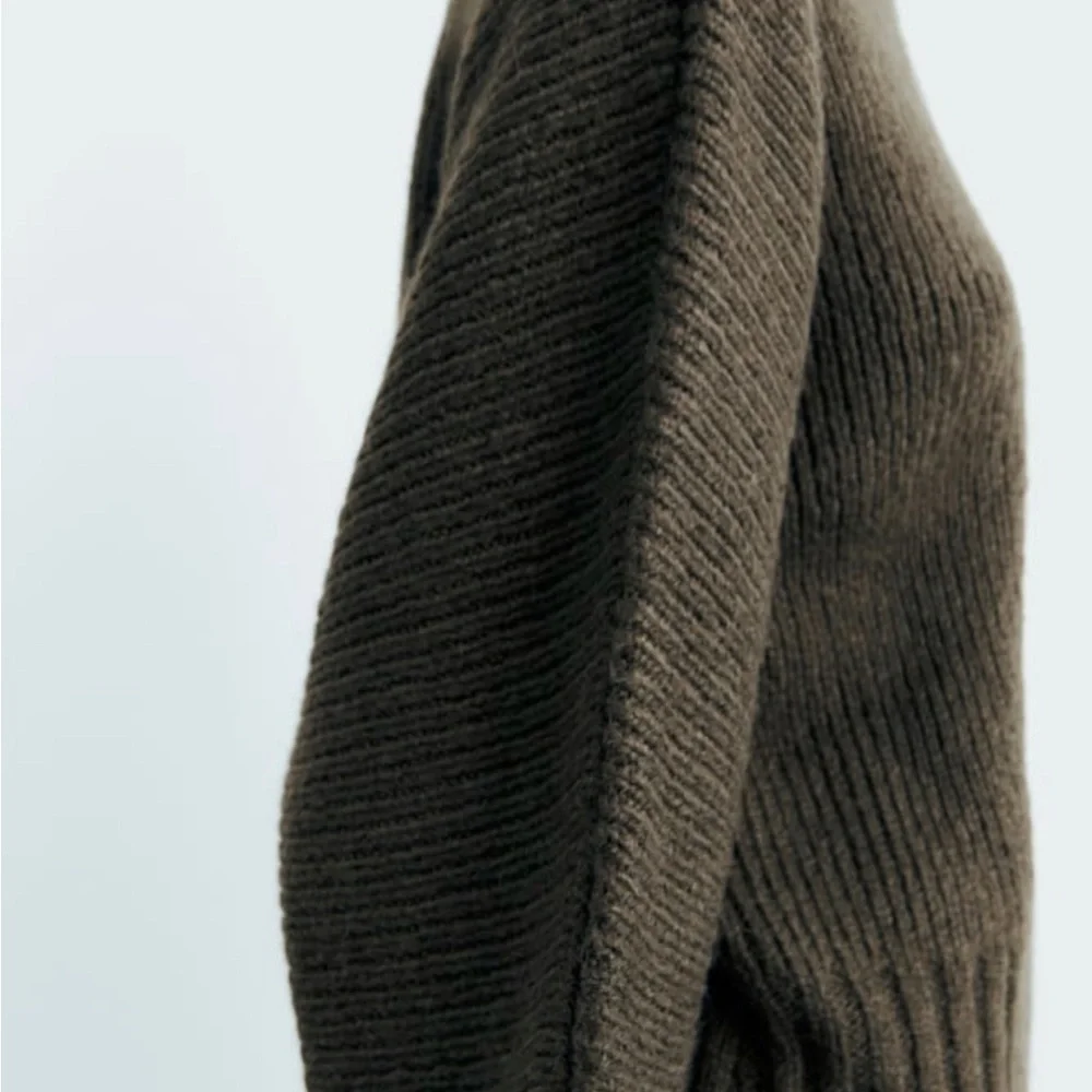Zara V neck brown Seamed Knit Sweater Top Jumper Size Small GORGEOUS! Fashion